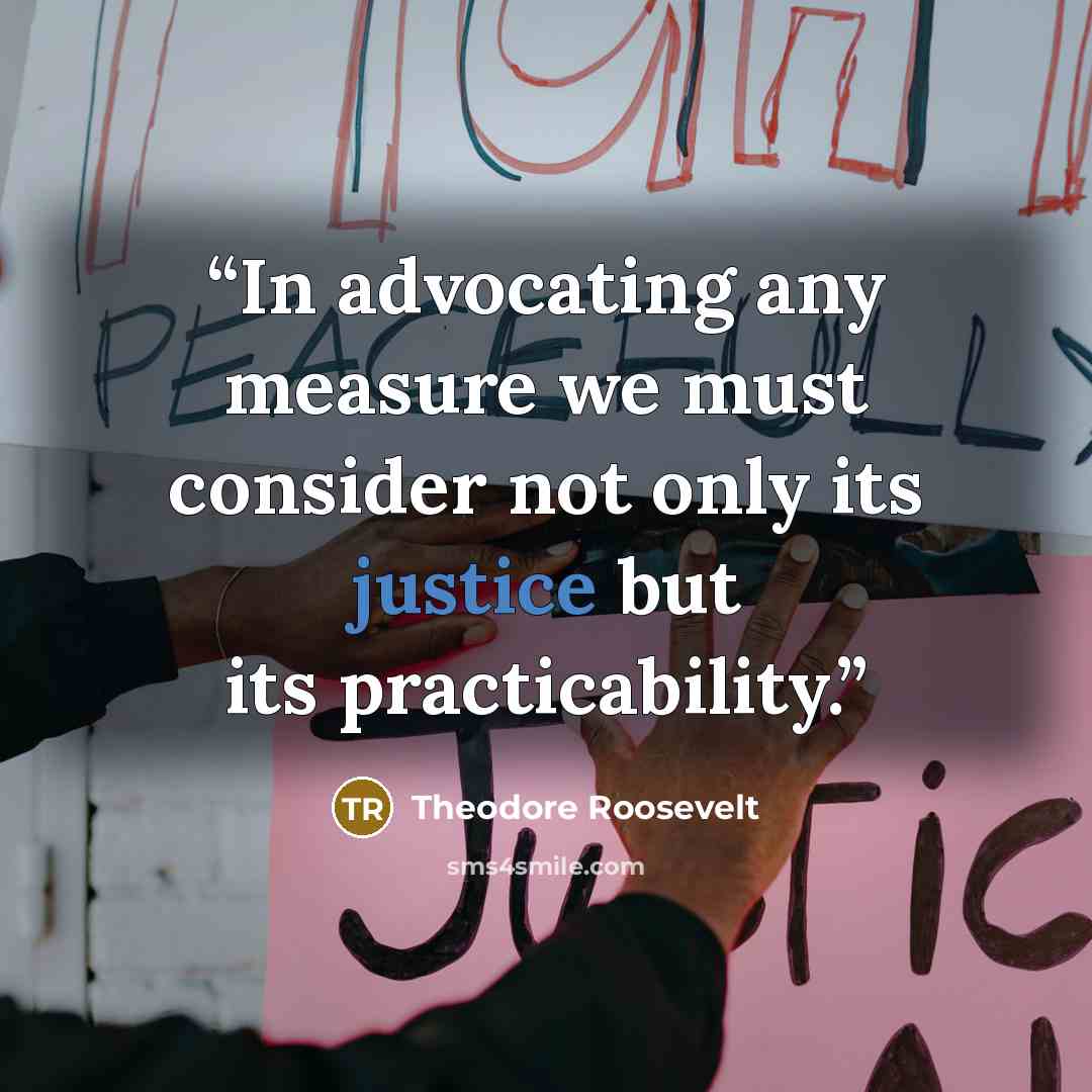 “In advocating any measure we must consider not only its justice but its practicability.” quote by Theodore Roosevelt