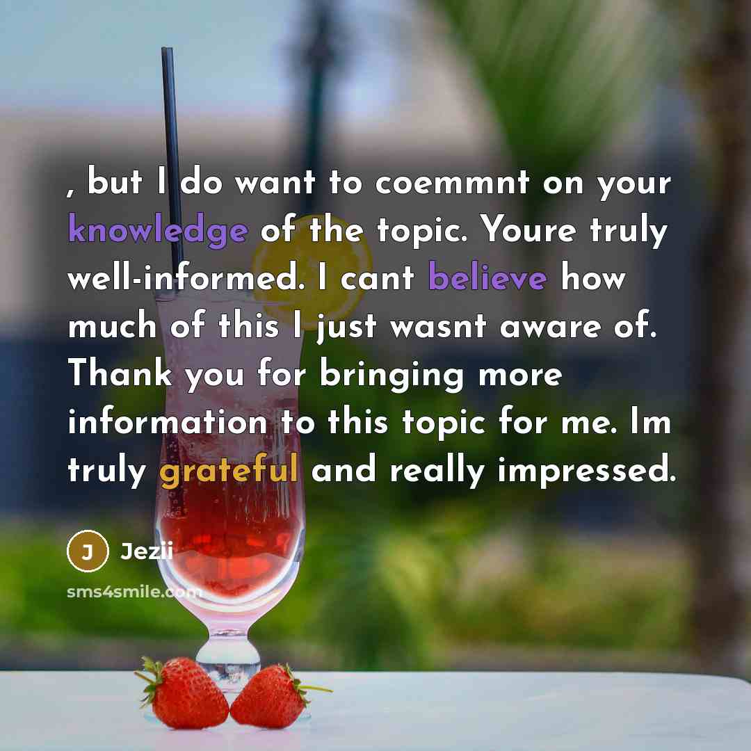 “, but I do want to coemmnt on your knowledge of the topic. Youre truly well-informed. I cant believe how much of this I just wasnt aware of. Thank you for bringing more information to this topic for me. Im truly grateful and really impressed.” quote by Jezii