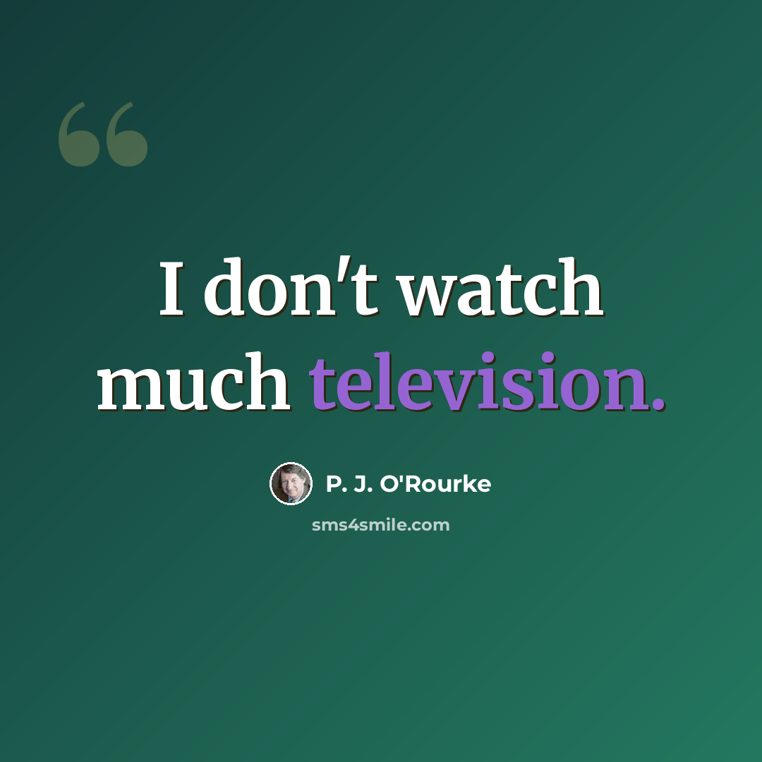 “I don't watch much television.” quote by P. J. O'Rourke