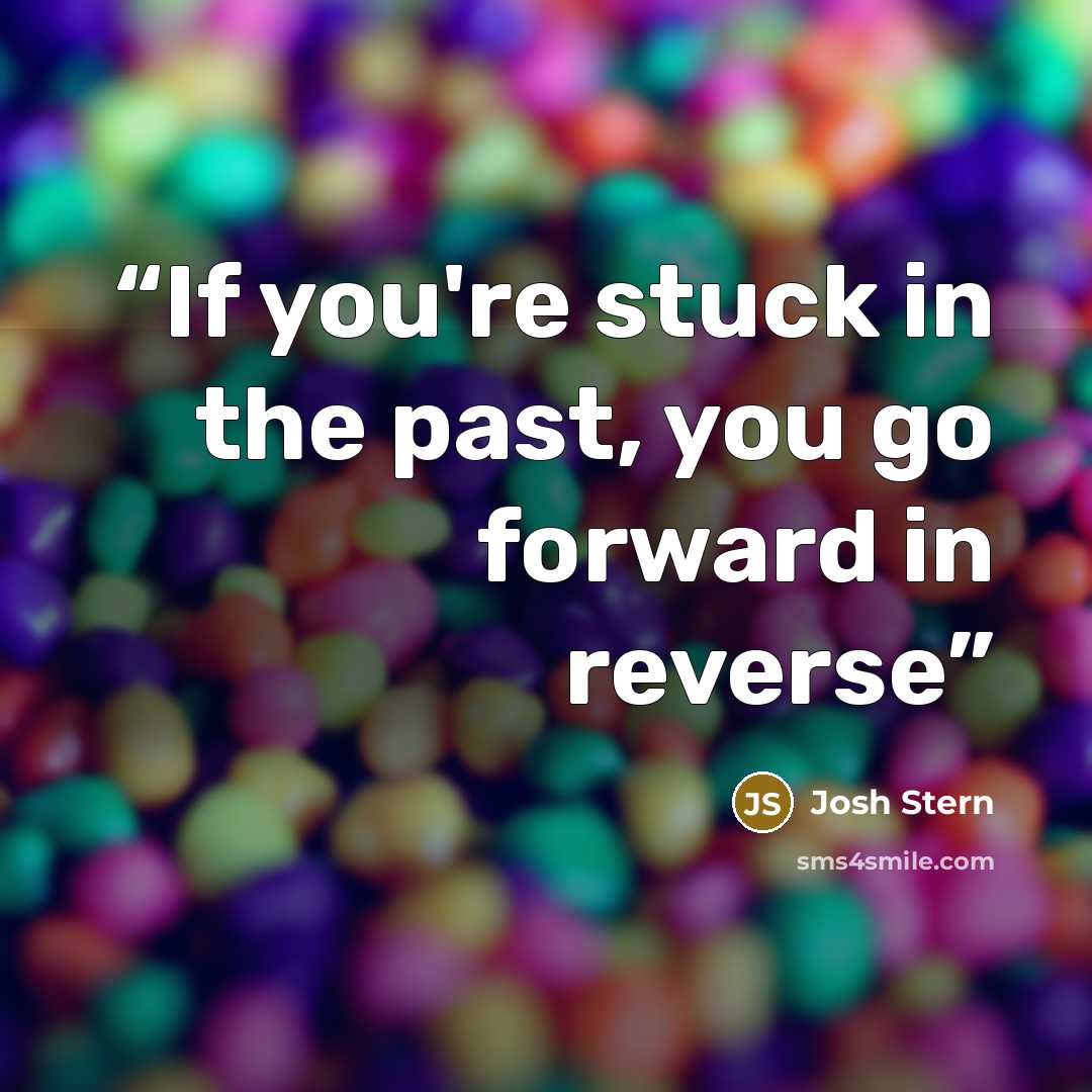 “If you're stuck in the past, you go forward in reverse” quote by Josh Stern