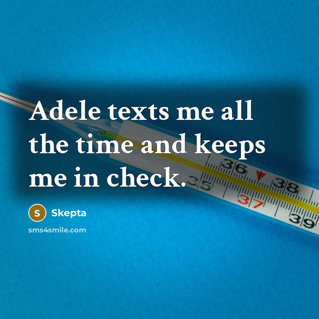 “Adele texts me all the time and keeps me in check.” quote by Skepta