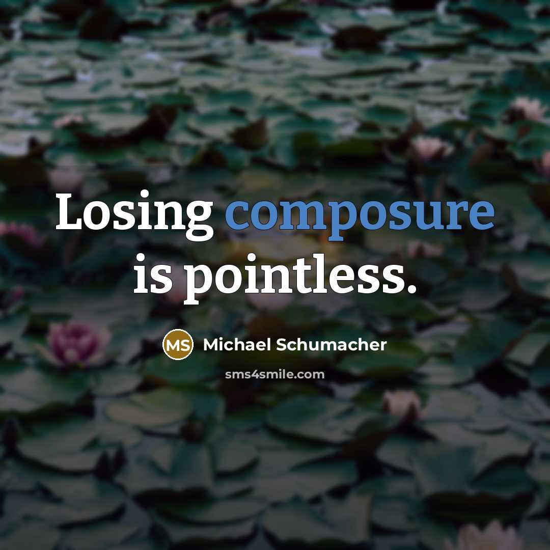 “Losing composure is pointless.” quote by Michael Schumacher
