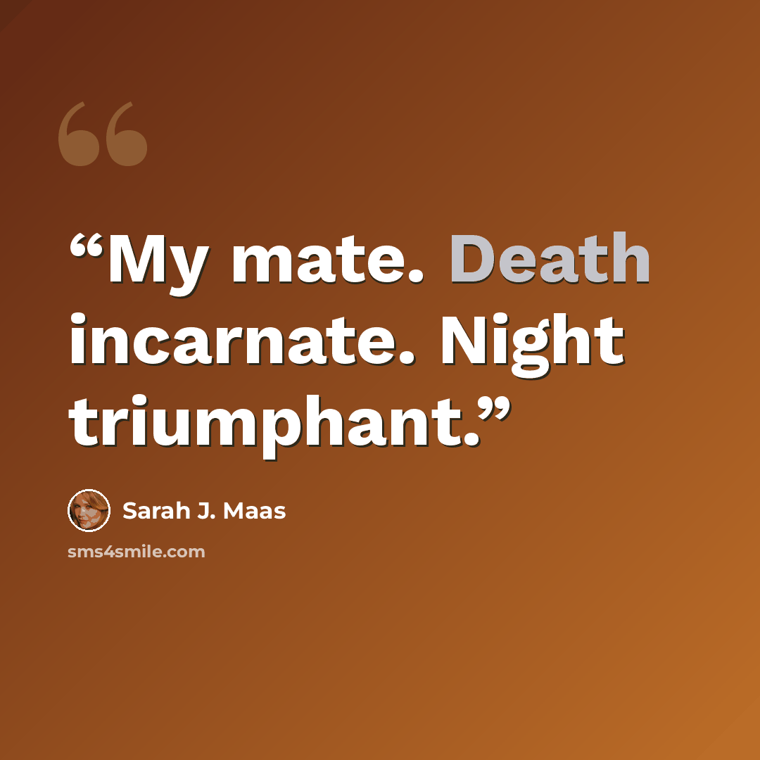 “My mate. Death incarnate. Night triumphant.” quote by Sarah J. Maas