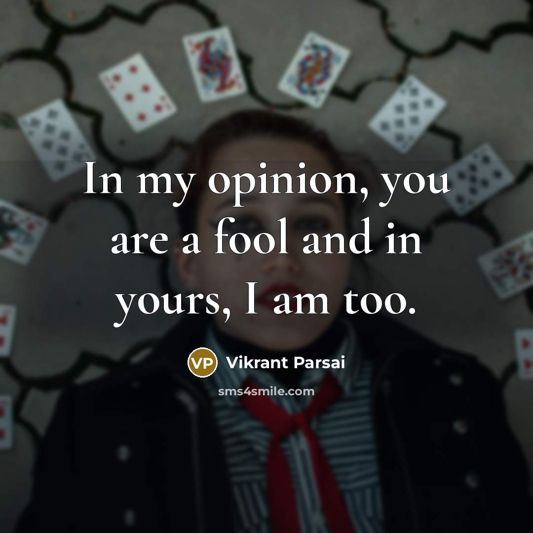 “In my opinion, you are a fool and in yours, I am too.” quote by Vikrant Parsai