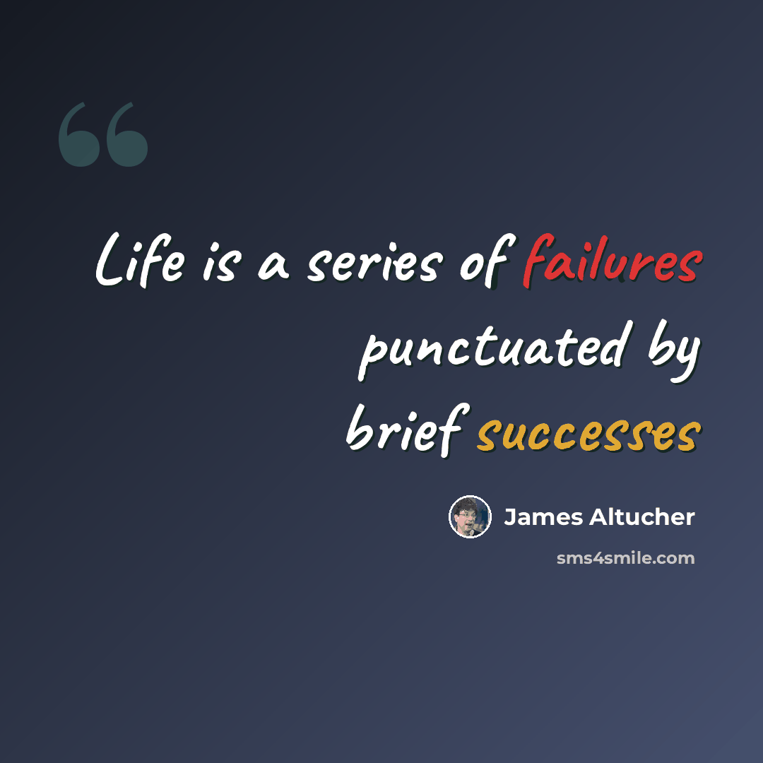 “Life is a series of failures punctuated by brief successes” quote by James Altucher