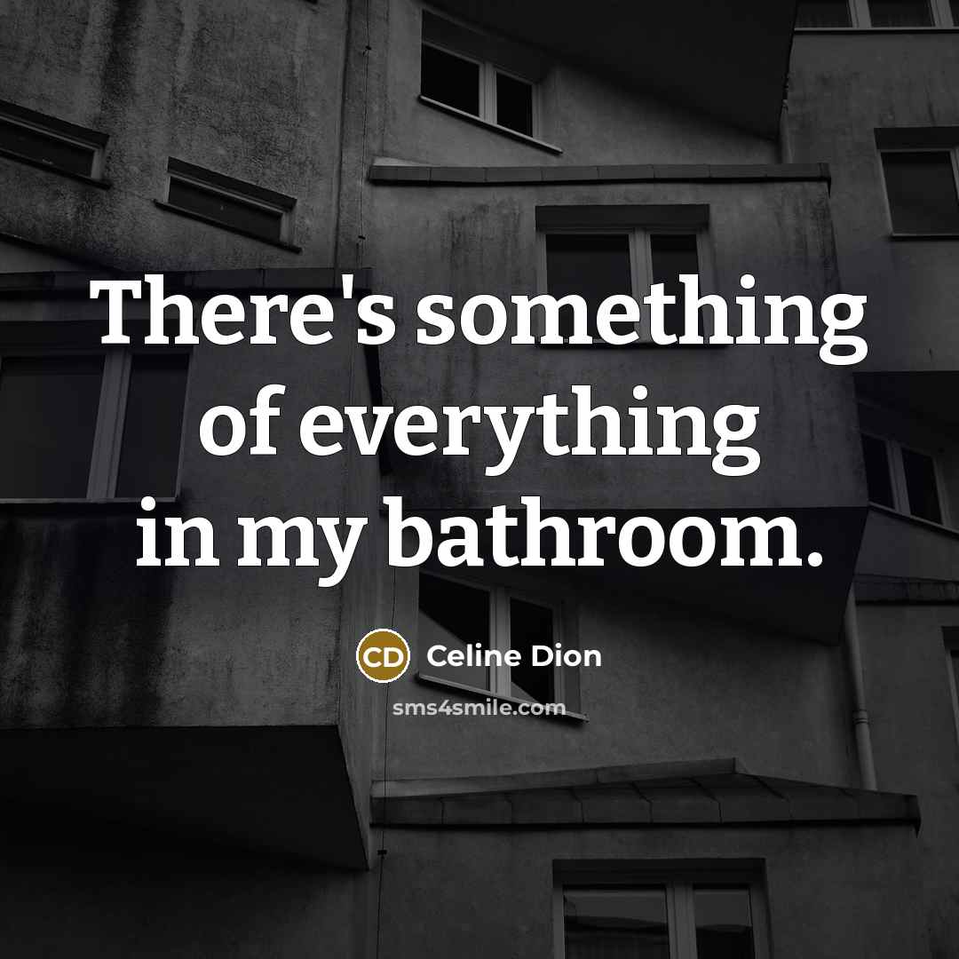 “There's something of everything in my bathroom.” quote by Celine Dion