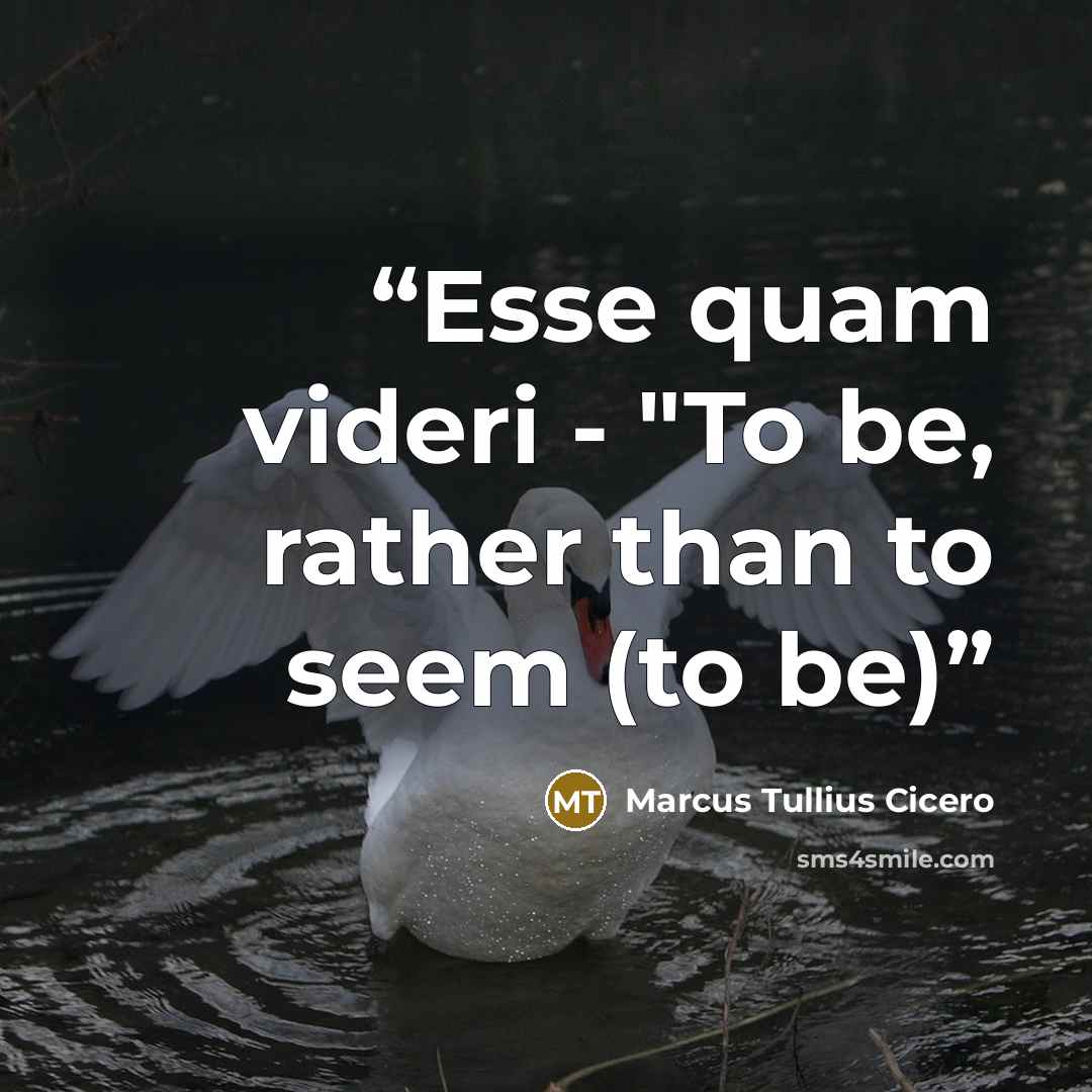 “Esse quam videri - "To be, rather than to seem (to be)” quote by Marcus Tullius Cicero