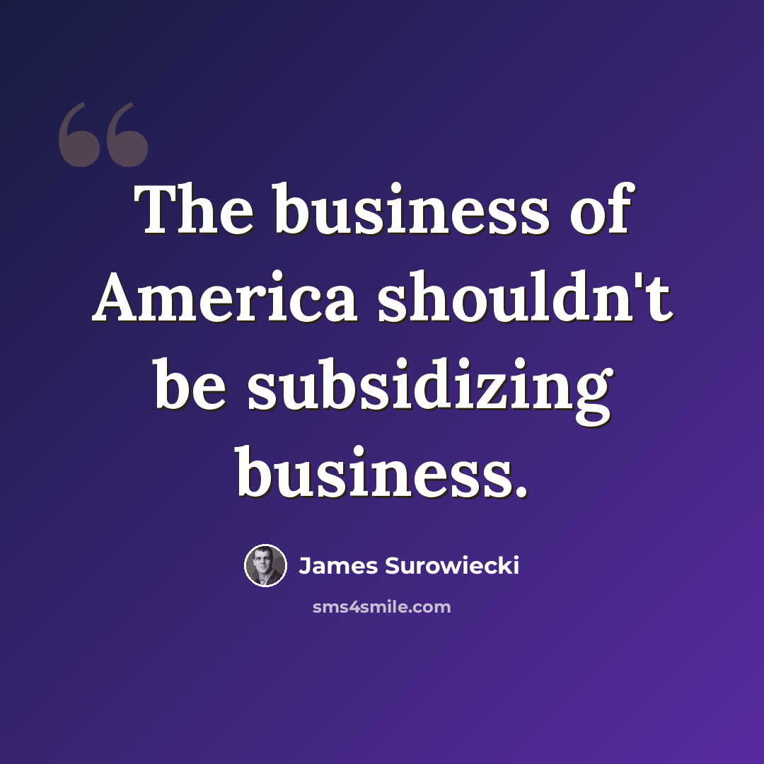 “The business of America shouldn't be subsidizing business.” quote by James Surowiecki