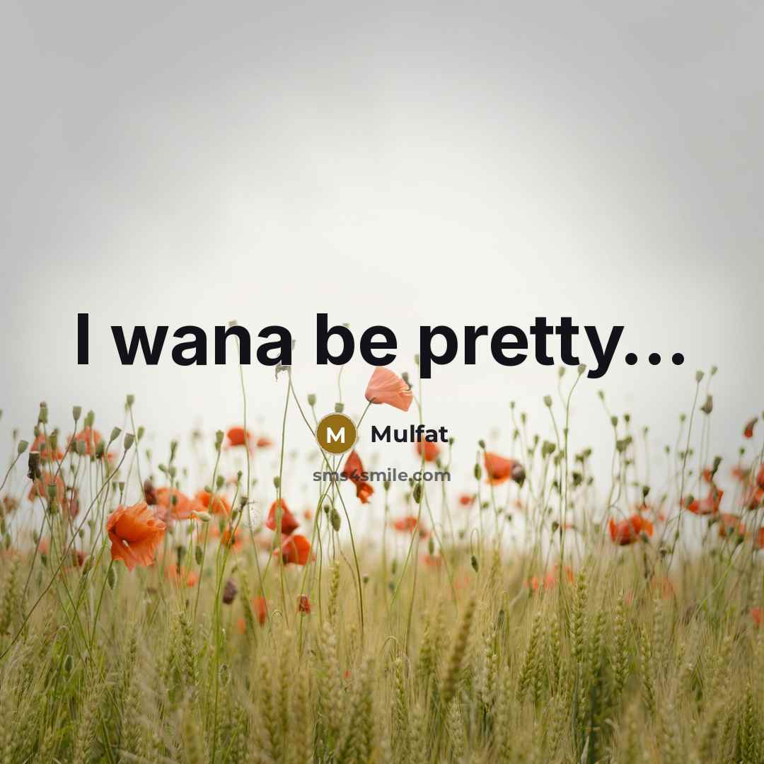 “I wana be pretty…” quote by Mulfat