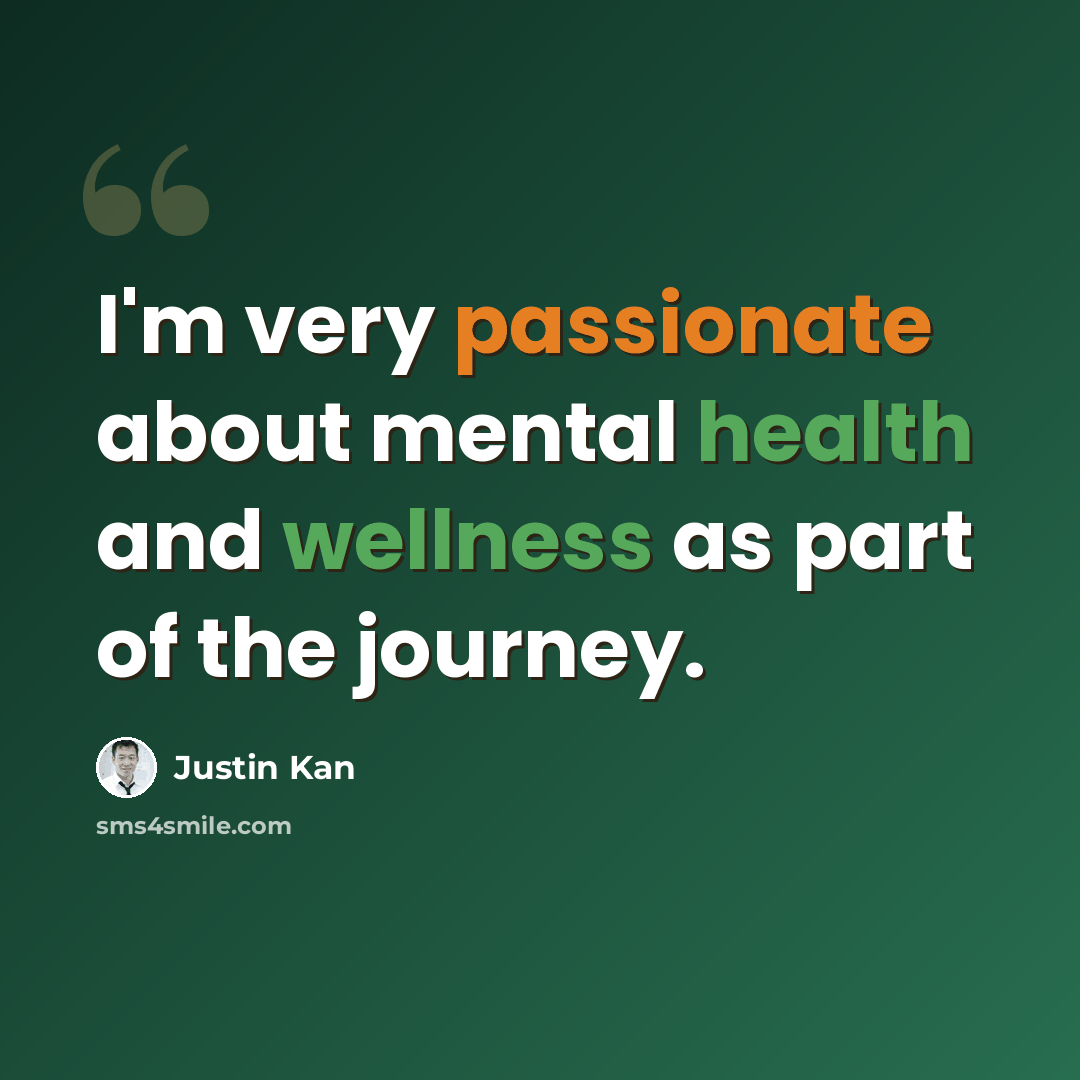 “I'm very passionate about mental health and wellness as part of the journey.” quote by Justin Kan
