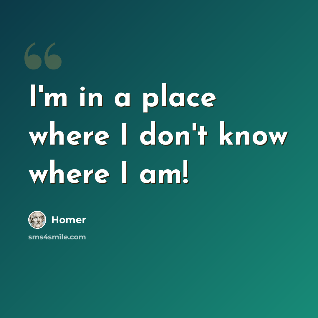 “I'm in a place where I don't know where I am!” quote by Homer