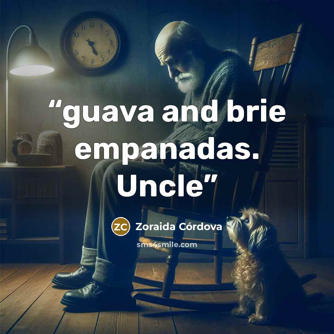 “guava and brie empanadas. Uncle” quote by Zoraida Córdova