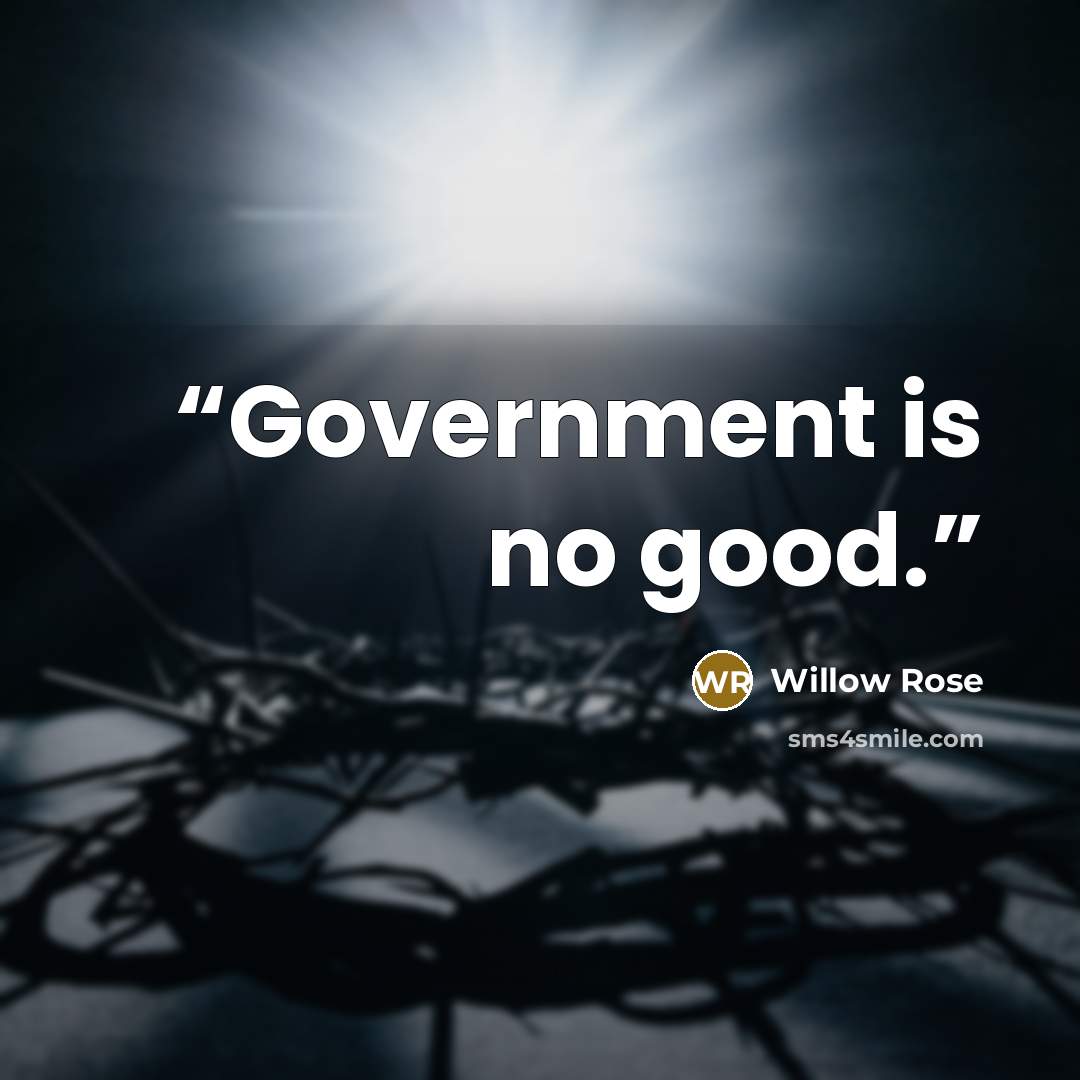 “Government is no good.” quote by Willow Rose