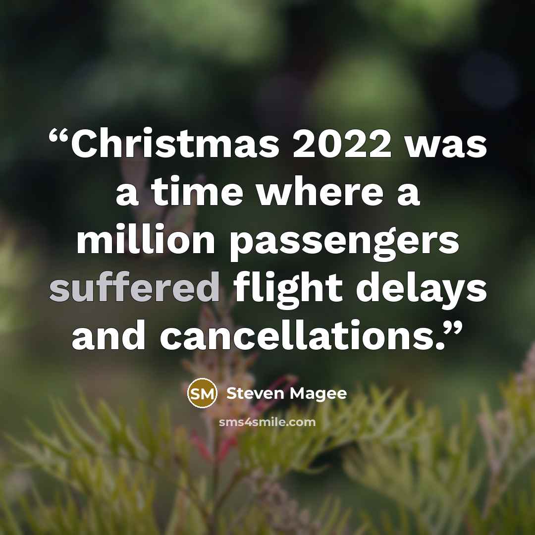 “Christmas 2022 was a time where a million passengers suffered flight delays and cancellations.” quote by Steven Magee