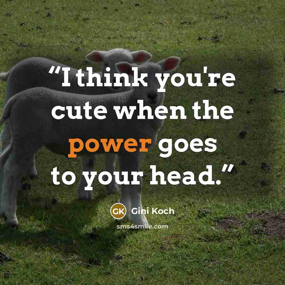 “I think you're cute when the power goes to your head.” quote by Gini Koch