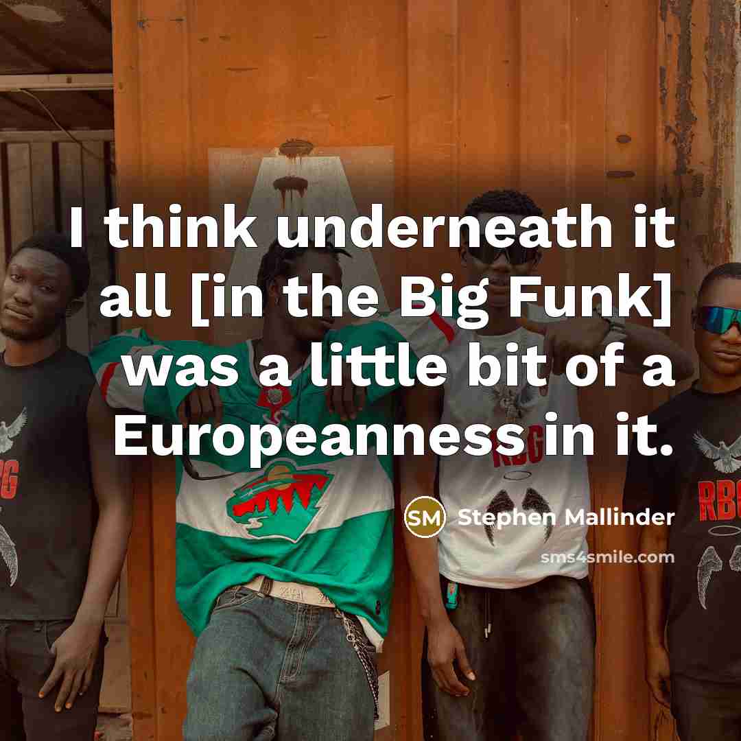 “I think underneath it all [in the Big Funk] was a little bit of a Europeanness in it.” quote by Stephen Mallinder