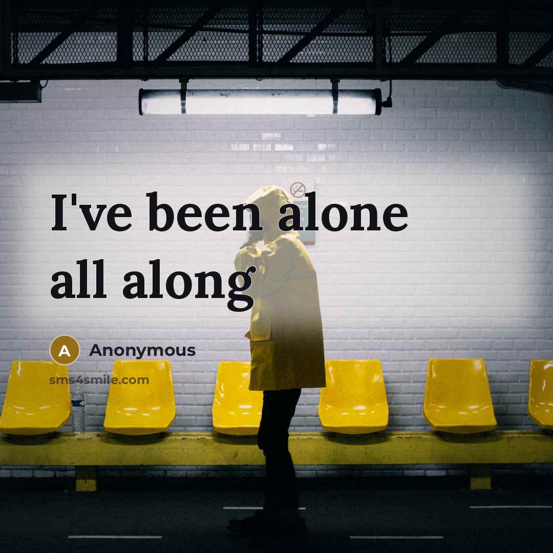 “I've been alone all along” quote by Anonymous