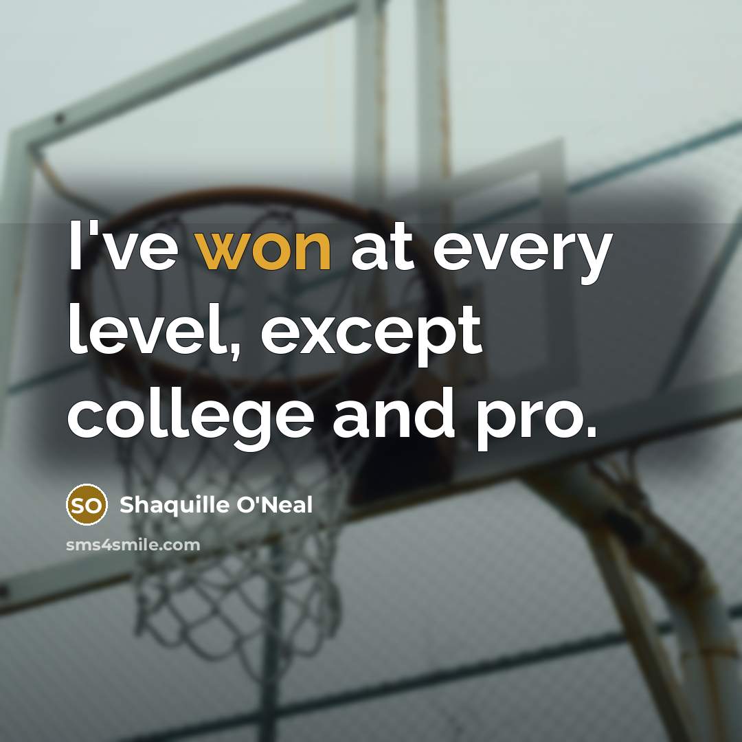 “I've won at every level, except college and pro.” quote by Shaquille O'Neal