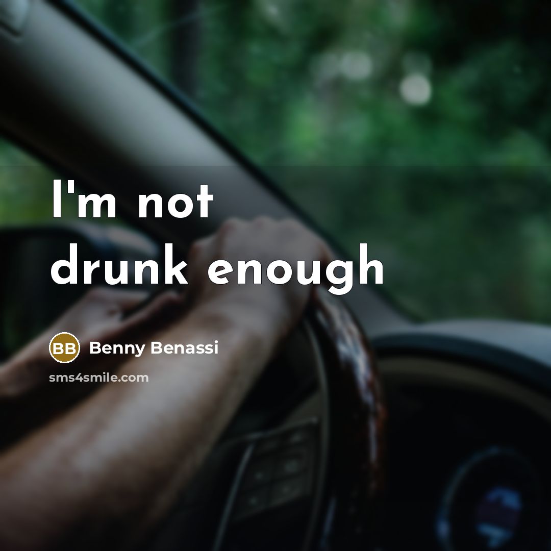 “I'm not drunk enough” quote by Benny Benassi
