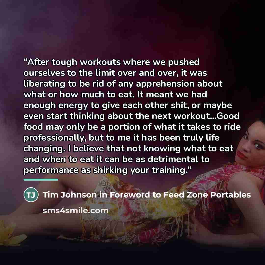 “After tough workouts where we pushed ourselves to the limit over and over, it was liberating to be rid of any apprehension about what or how much to eat. It meant we had enough energy to give each other shit, or maybe even start thinking about the next workout…Good food may only be a portion of…” quote by Anonymous