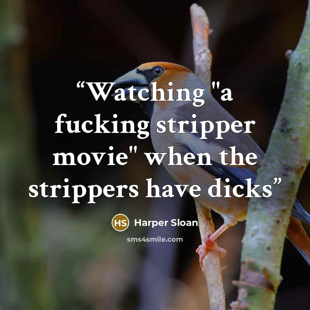 “Watching "a fucking stripper movie" when the strippers have dicks” quote by Harper Sloan