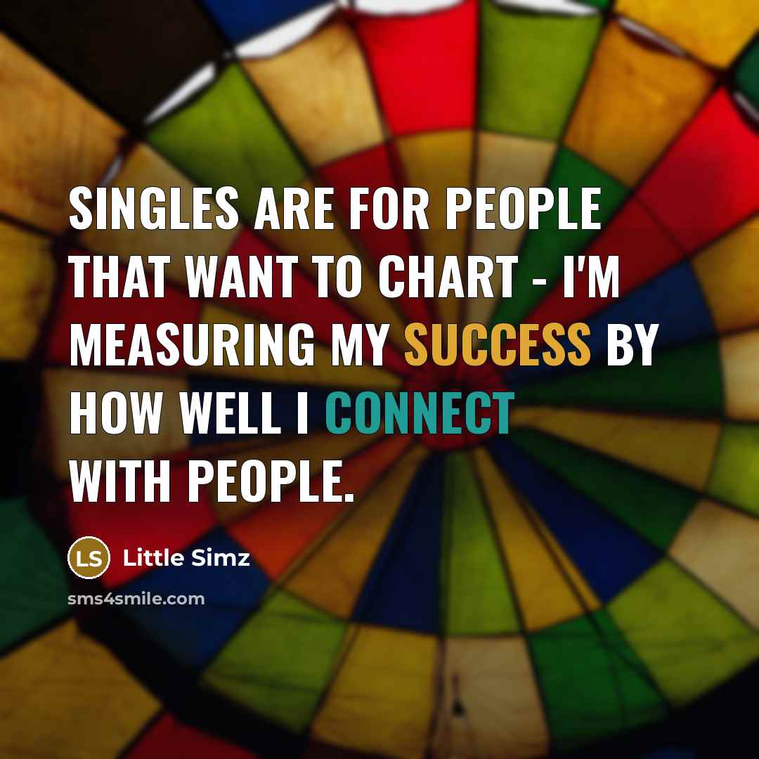 “Singles are for people that want to chart - I'm measuring my success by how well I connect with people.” quote by Little Simz