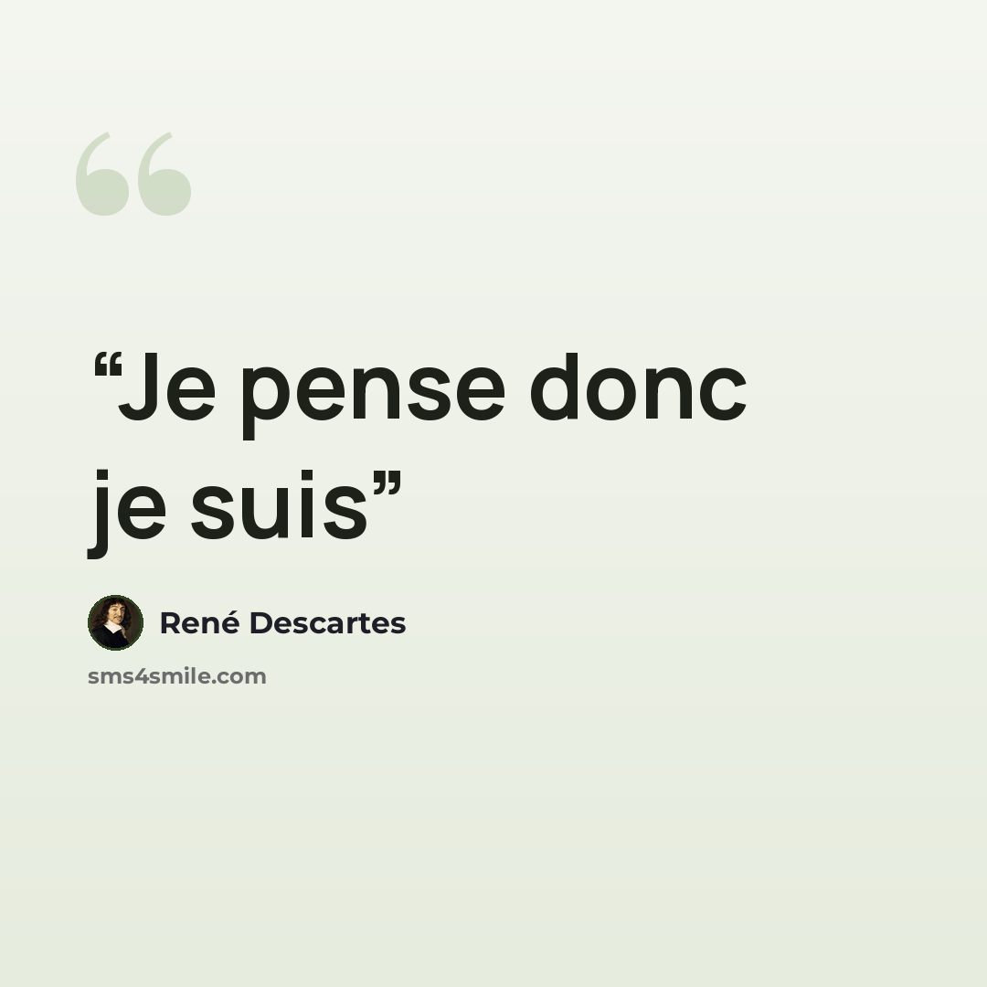 “Je pense donc je suis” quote by René Descartes