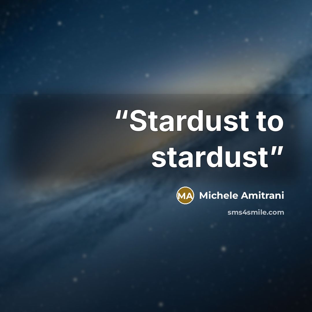 “Stardust to stardust” quote by Michele Amitrani