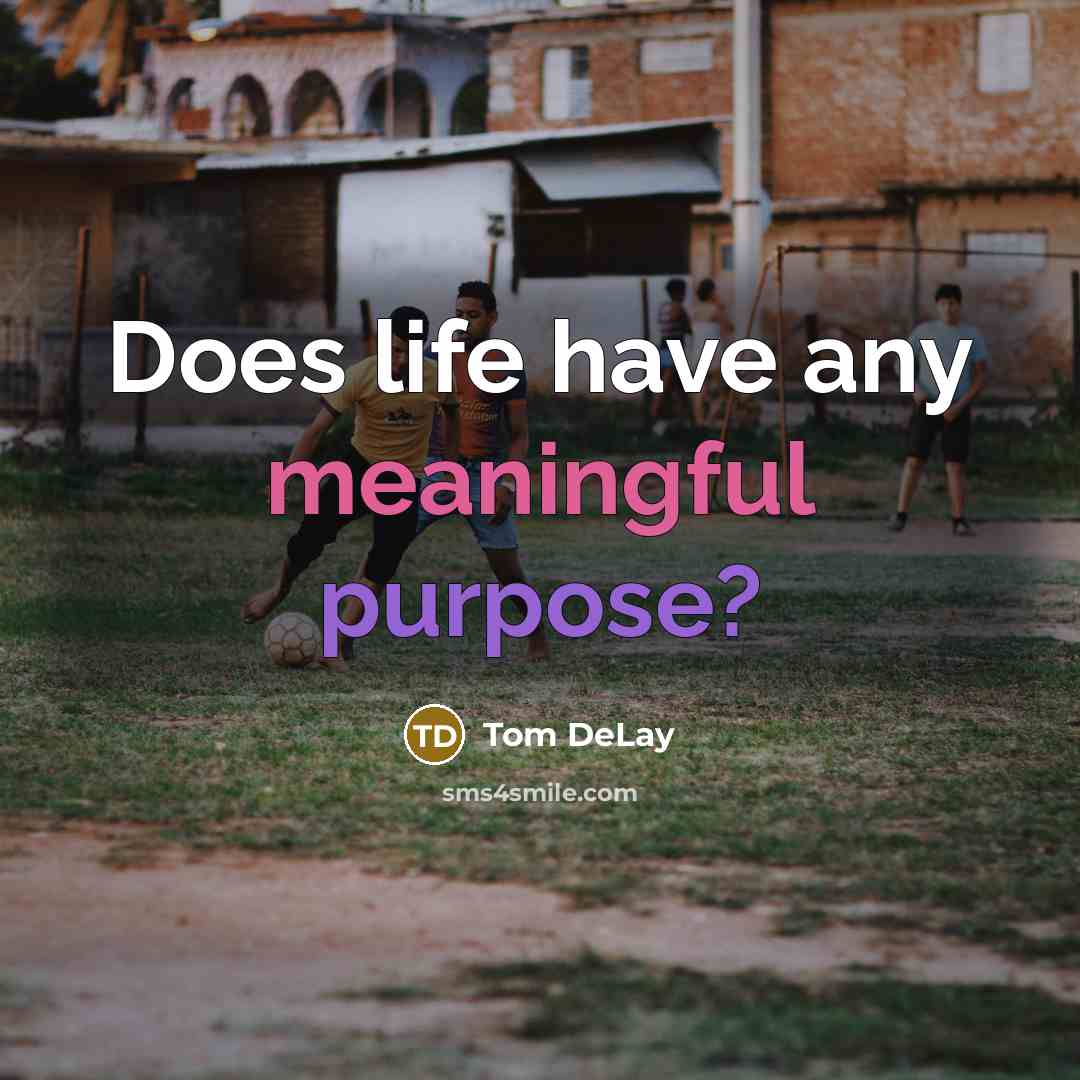 “Does life have any meaningful purpose?” quote by Tom DeLay
