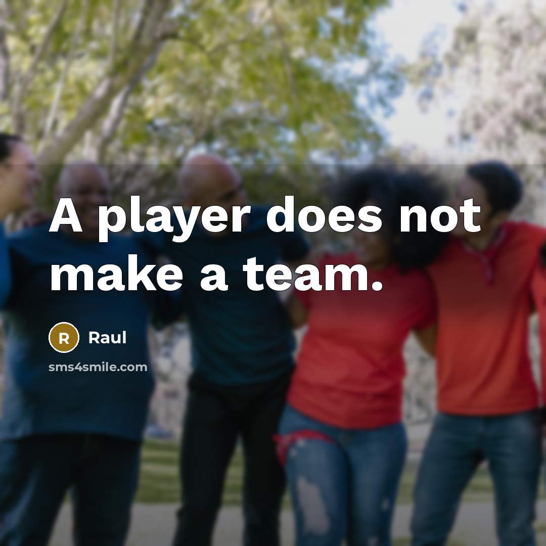 “A player does not make a team.” quote by Raul