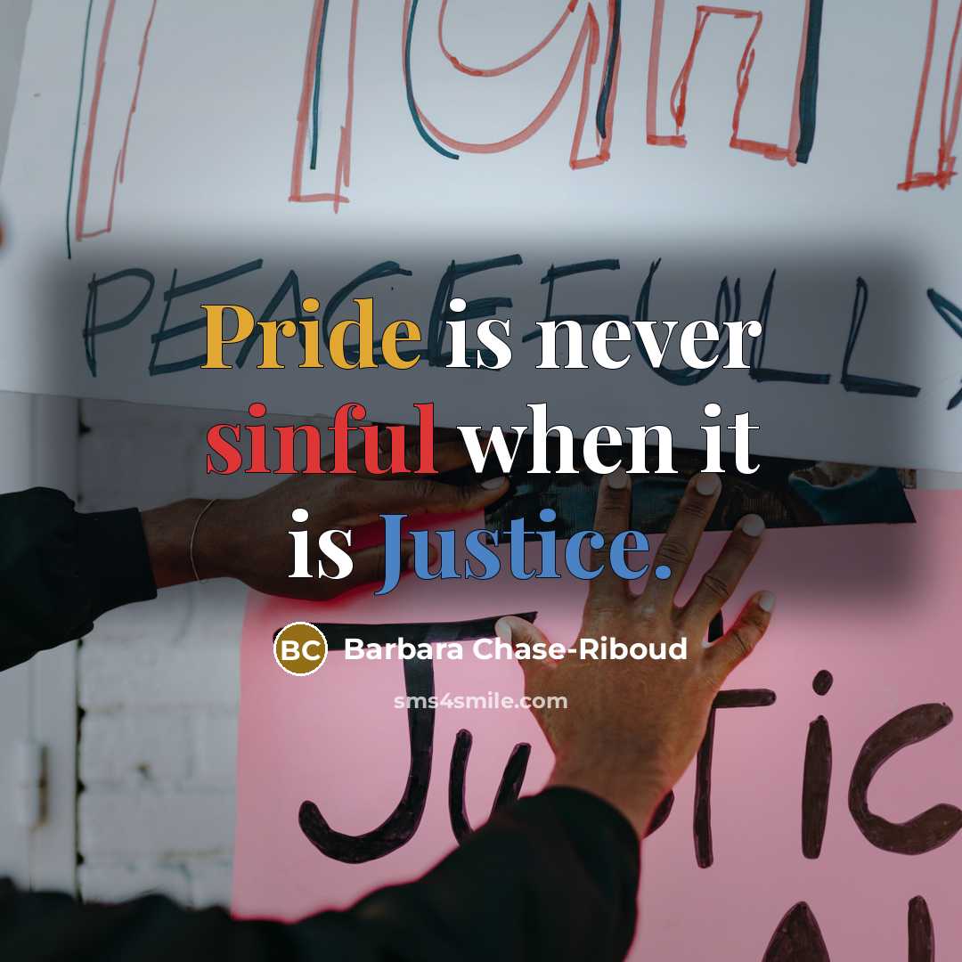 “Pride is never sinful when it is Justice.” quote by Barbara Chase-Riboud