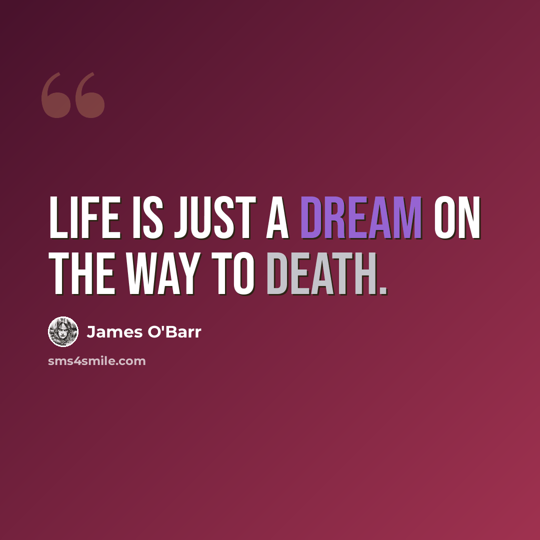 “Life is just a dream on the way to death.” quote by James O'Barr