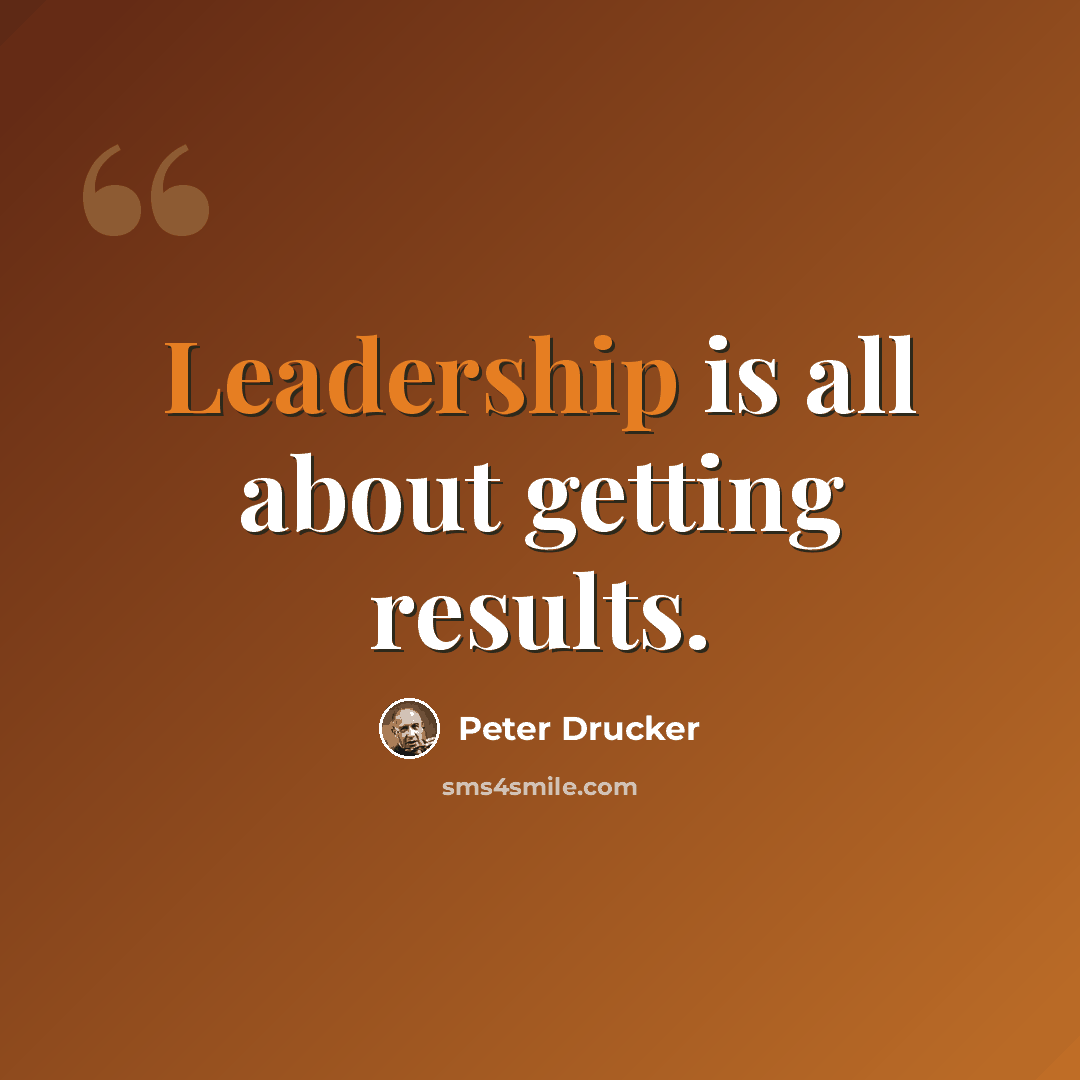 “Leadership is all about getting results.” quote by Peter Drucker