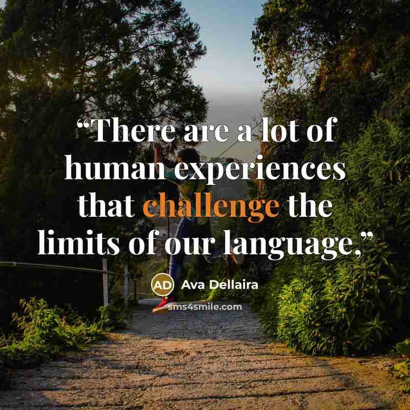 “There are a lot of human experiences that challenge the limits of our language,” quote by Ava Dellaira
