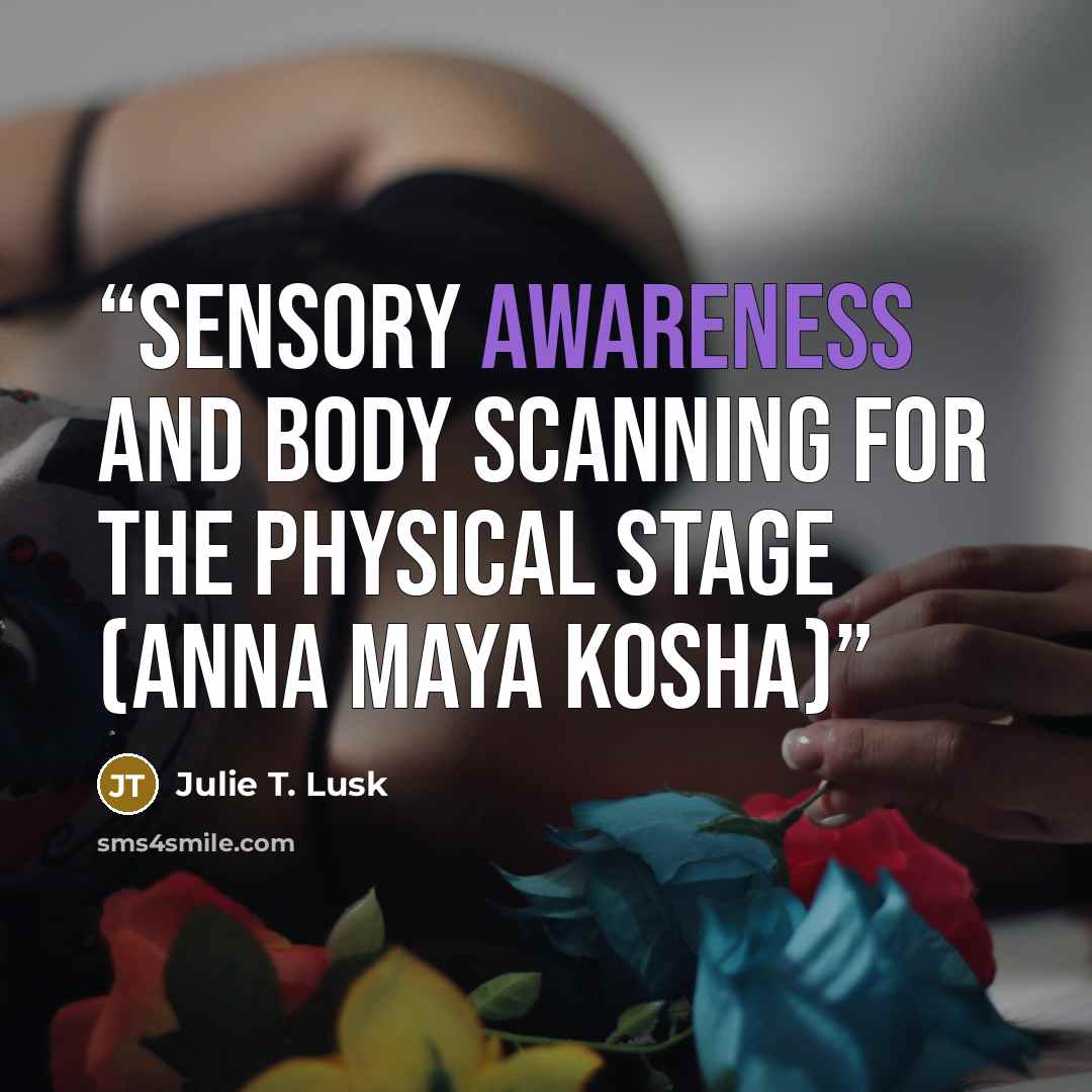 “Sensory Awareness and Body Scanning for the Physical Stage (Anna Maya Kosha)” quote by Julie T. Lusk