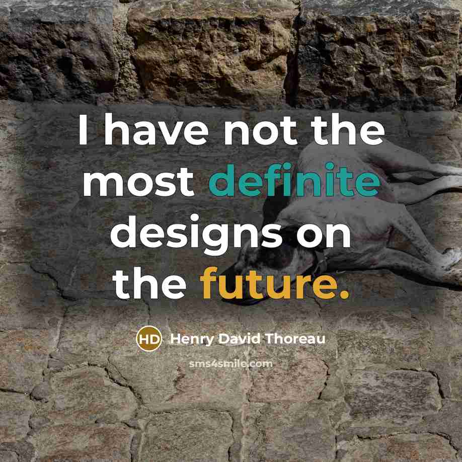 “I have not the most definite designs on the future.” quote by Henry David Thoreau
