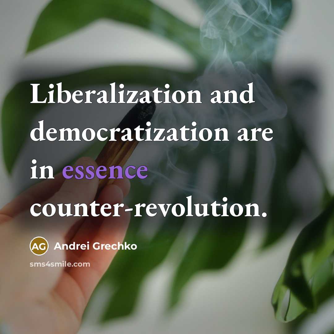 “Liberalization and democratization are in essence counter-revolution.” quote by Andrei Grechko