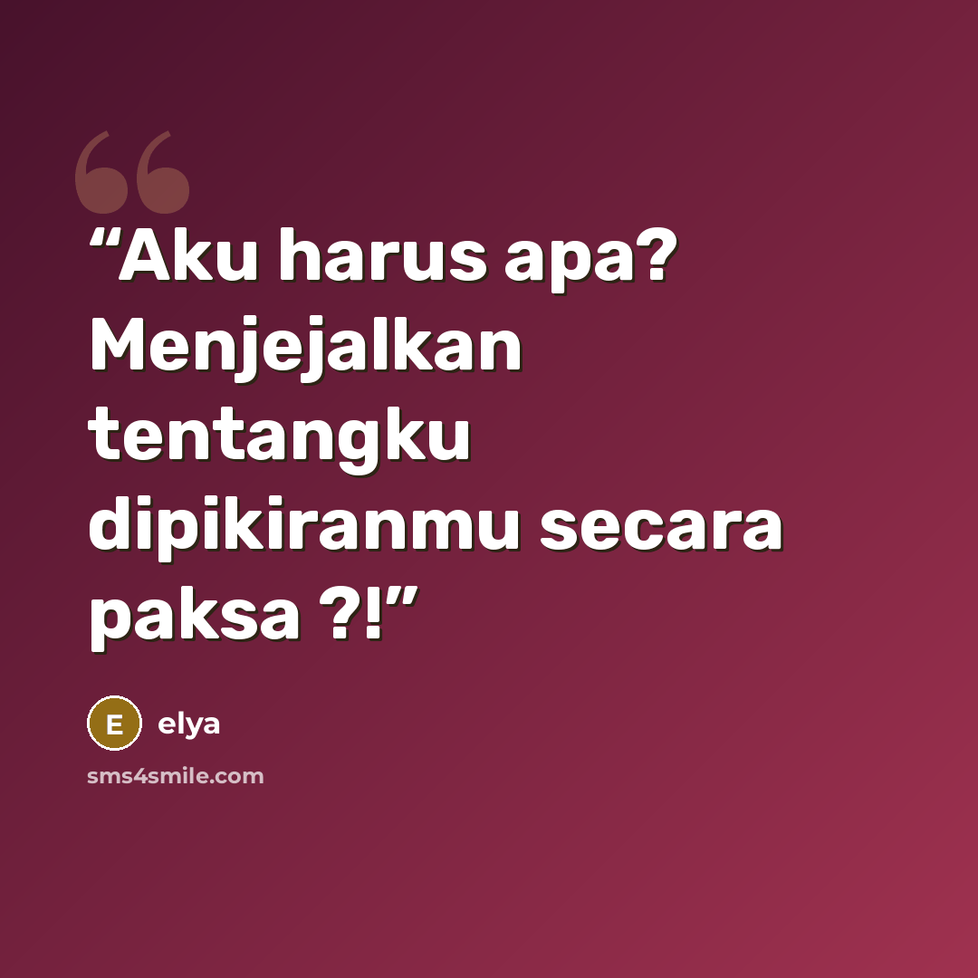 “Aku harus apa? Menjejalkan tentangku dipikiranmu secara paksa ?!” quote by elya