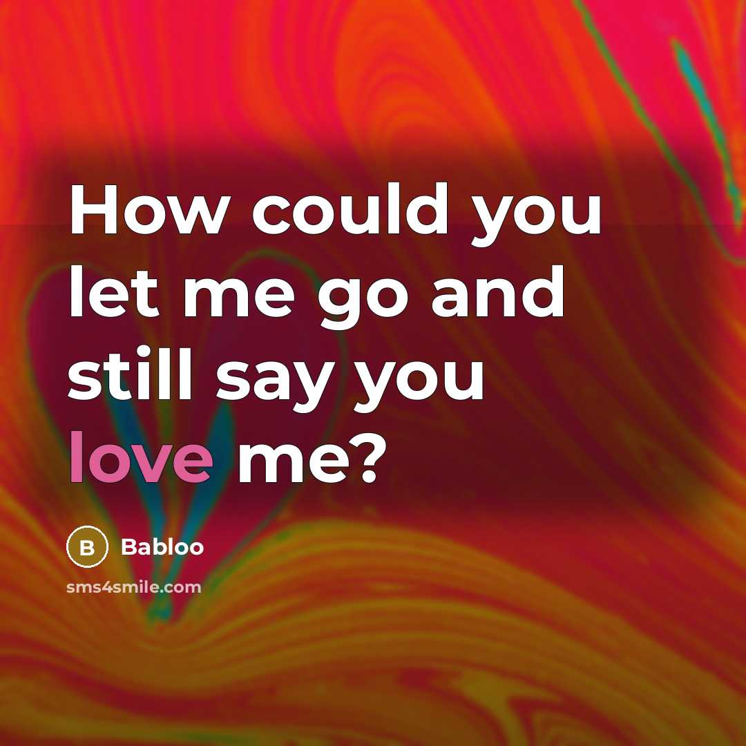 “How could you let me go and still say you love me?” quote by Babloo