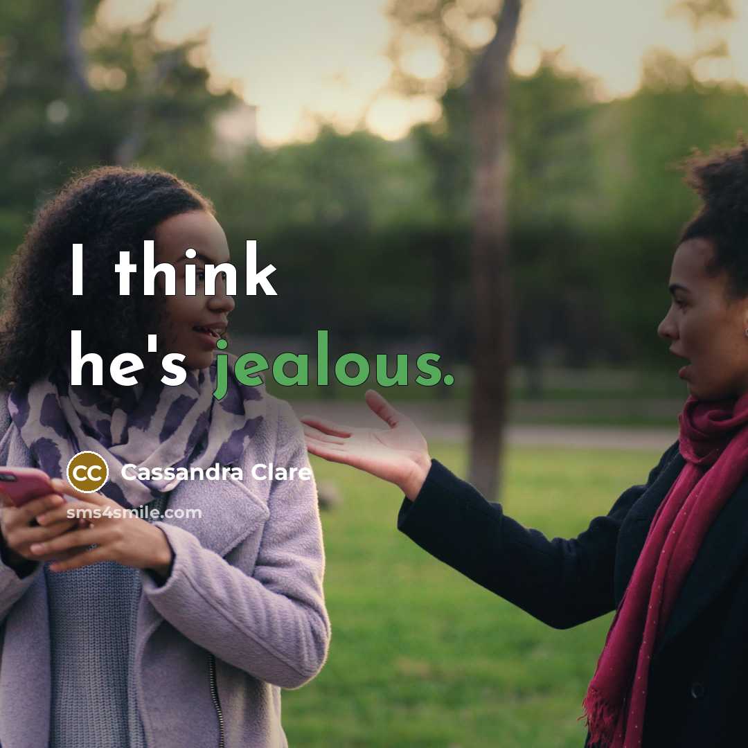 “I think he's jealous.” quote by Cassandra Clare
