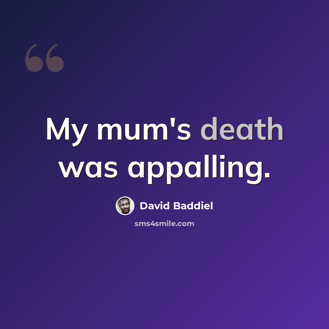 “My mum's death was appalling.” quote by David Baddiel