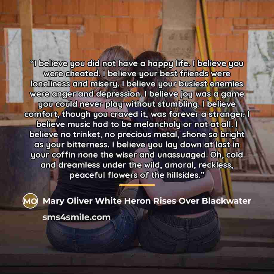 “I believe you did not have a happy life. I believe you were cheated. I believe your best friends were loneliness and misery. I believe your busiest enemies were anger and depression. I believe joy was a game you could never play without stumbling. I believe comfort, though you craved it, was…” quote by Anonymous