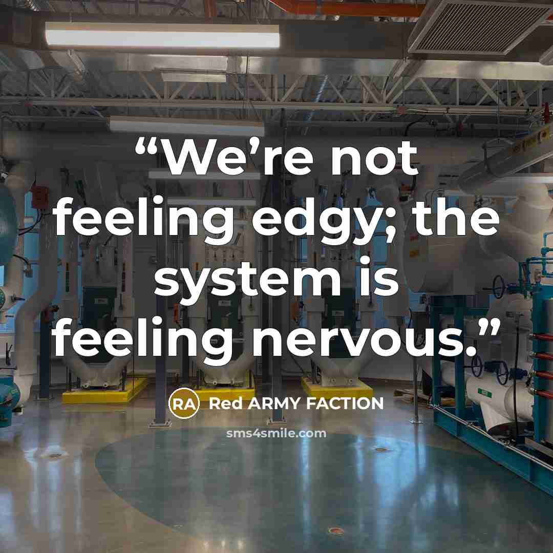 “We’re not feeling edgy; the system is feeling nervous.” quote by Red Army Faction