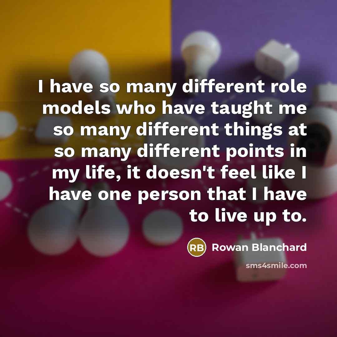 “I have so many different role models who have taught me so many different things at so many different points in my life, it doesn't feel like I have one person that I have to live up to.” quote by Rowan Blanchard