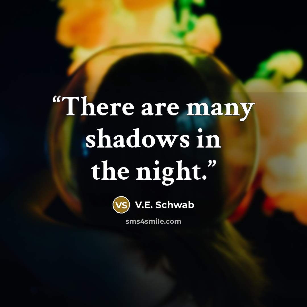 “There are many shadows in the night.” quote by V.E. Schwab