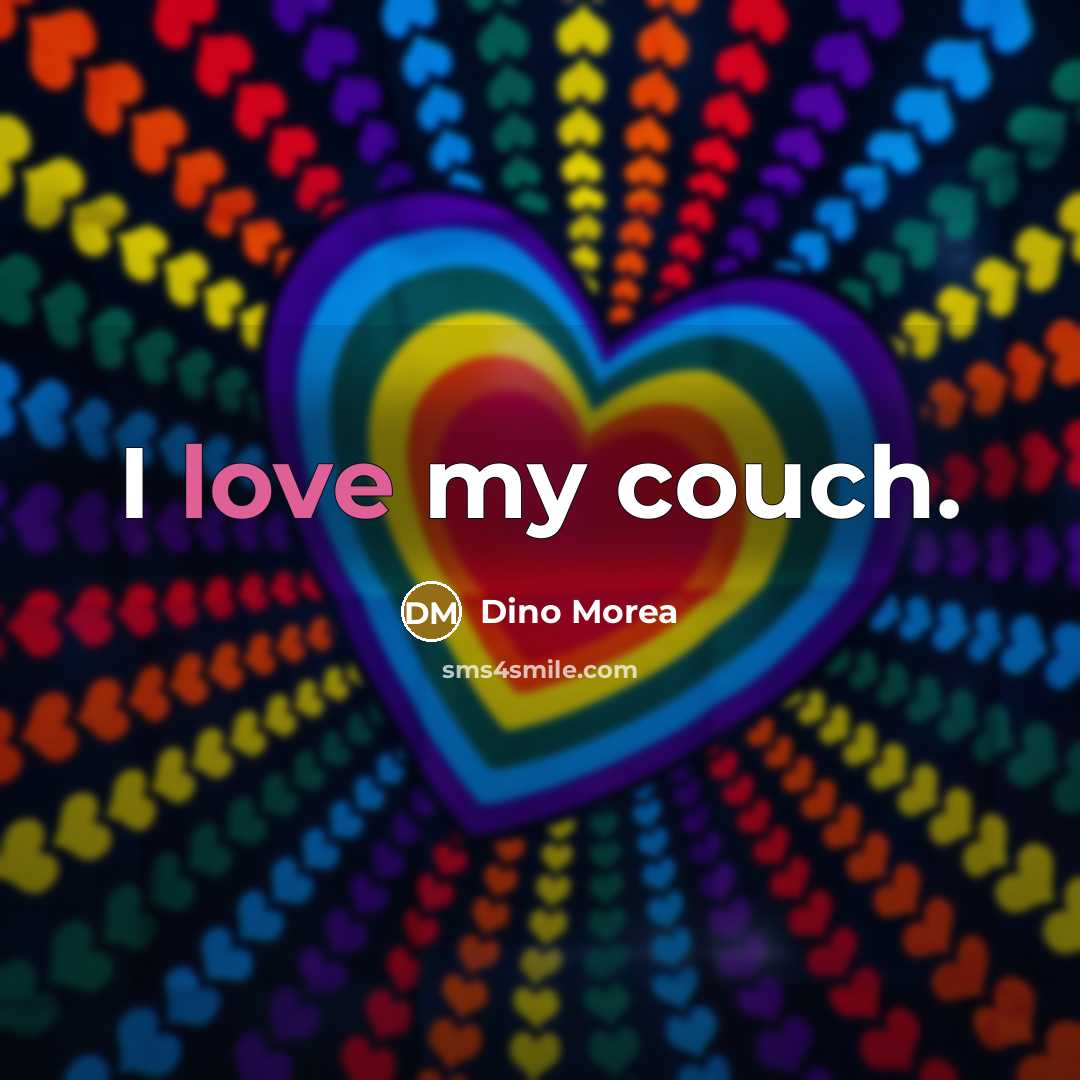 “I love my couch.” quote by Dino Morea