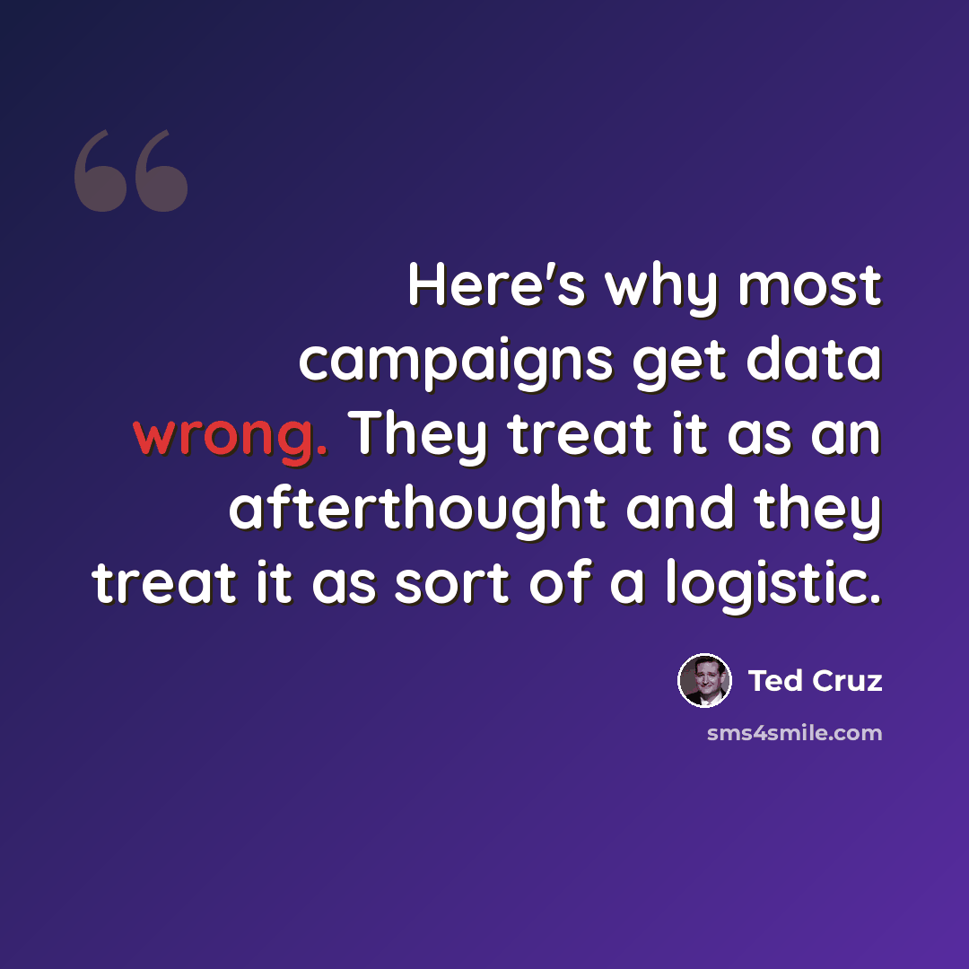 “Here's why most campaigns get data wrong. They treat it as an afterthought and they treat it as sort of a logistic.” quote by Ted Cruz