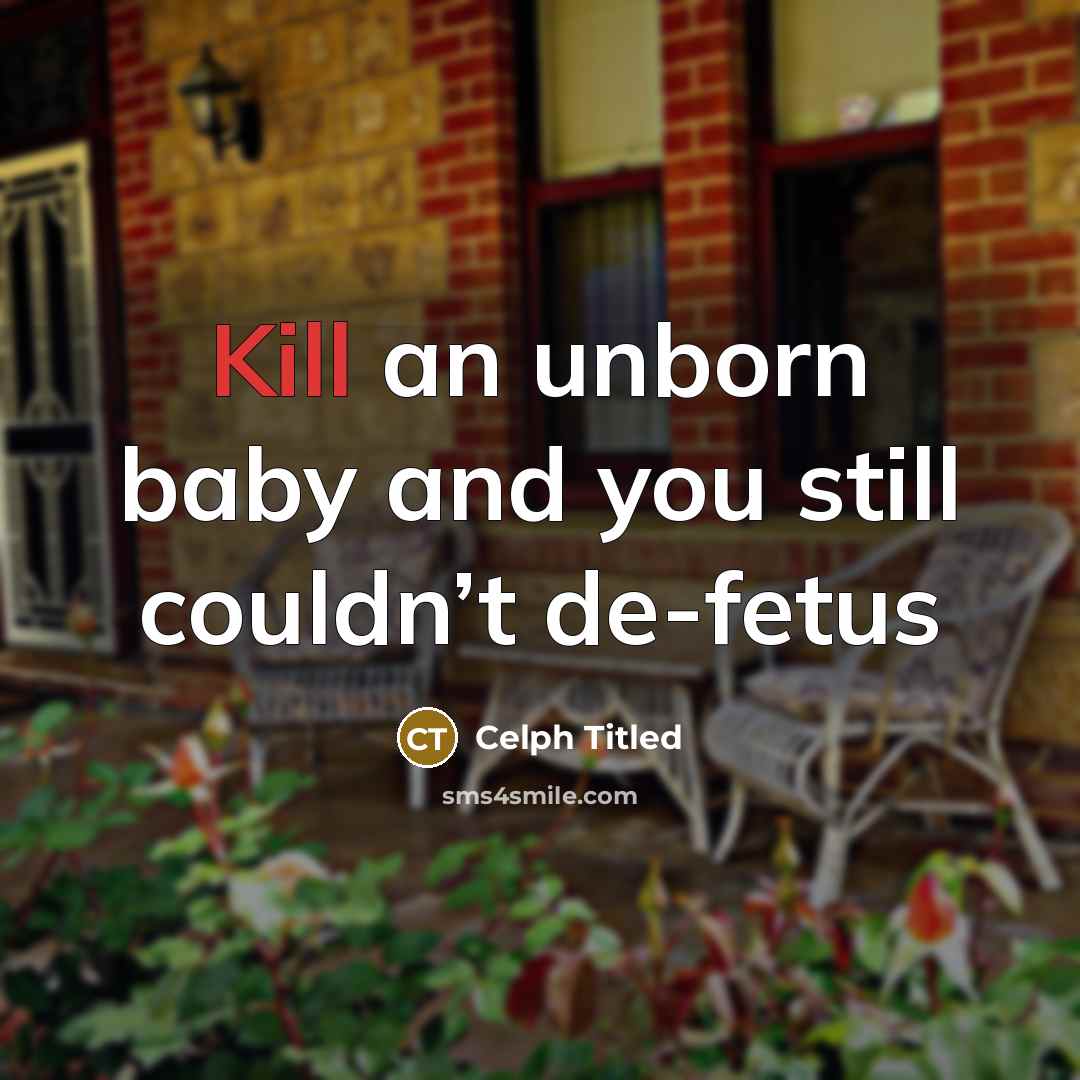 “Kill an unborn baby and you still couldn’t de-fetus” quote by Celph Titled