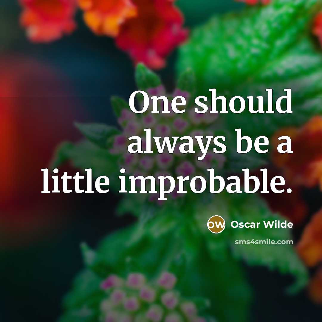 “One should always be a little improbable.” quote by Oscar Wilde