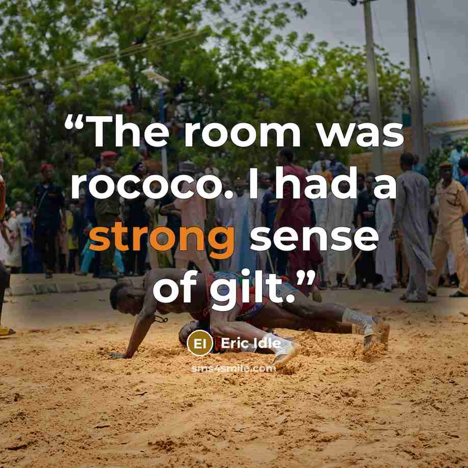 “The room was rococo. I had a strong sense of gilt.” quote by Eric Idle